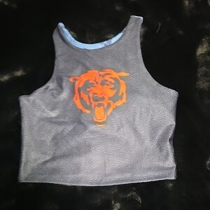 Kids Gray Sleeveless Top with Orange Bear Design